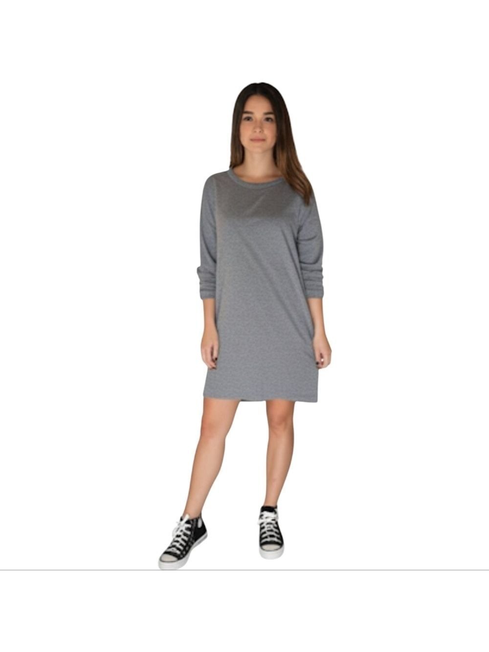 NEW GAP Gray T-shirt Dress w/Exposed Back Zip - 3/4 Sleeve Size XL Casual